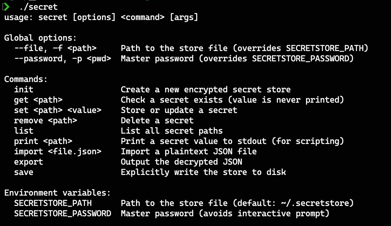 SecretStore placeholder